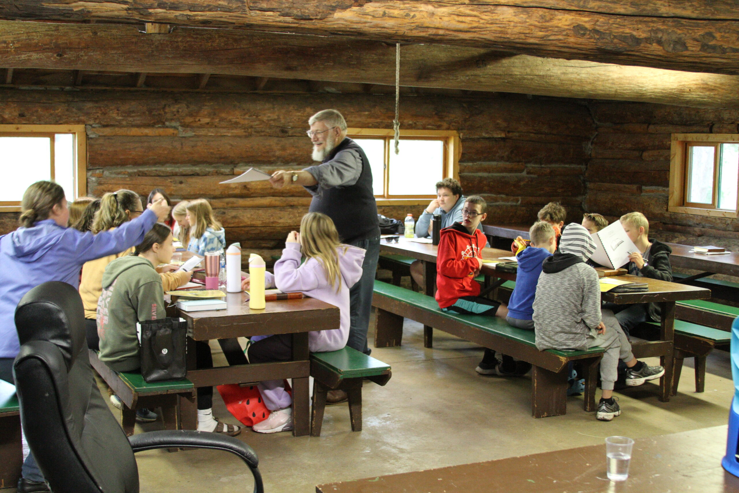 Happy campers laughing and making friends