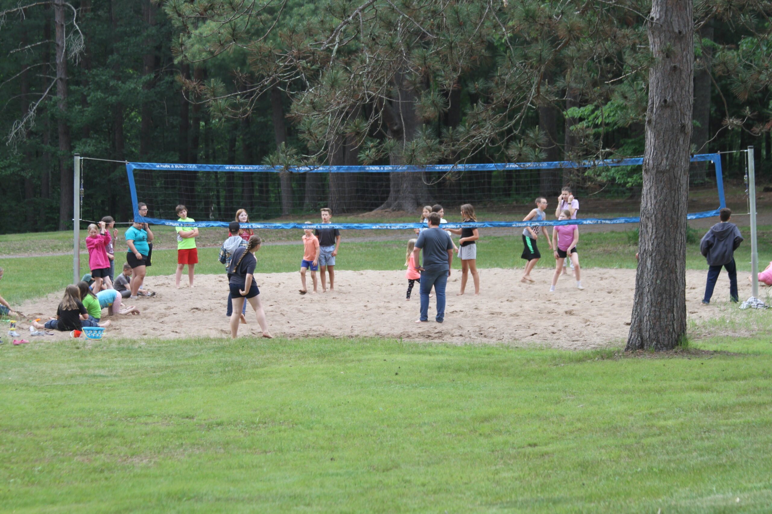 Campers enjoying sports and outdoor activities